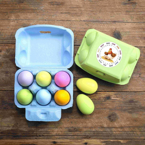 LayHyand Dozen 30 Pack, 6 Count 30 Half Egg Cartons Colorful Blank Natural Pulp Egg Holder for Chicken Eggs Reusable
