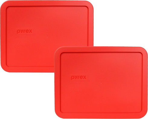 Pyrex 7211-PC 6-Cup Red Food Storage Replacement Lid, 2-Pack, Made in USA