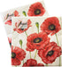 20-ct Decorative Valentine's Napkins Red Poppy Floral Paper for Mother's Father's Day Gorgeous Lunch Dinner 6.5 x 6.5 x