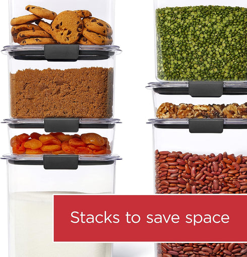 16-Cup Rubbermaid Brilliance Airtight Food Storage Container with Lid Clear/Grey - optimal for pantry organization