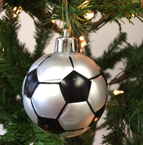 PEPPERLONELY Soccer Shatterproof Sports Ball Ornaments, Set of 6PC, 65mm (2-1/2 Inch)