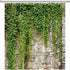 Stone Brick Wall Shower Curtain 70Wx70H Inch, Green Leaves Garden Landscape Fabric Bathroom Accessories