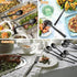 E-far 6-Piece Matte Black Serving Utensils Set, 8.7 Inch Stainless Steel Hostess Spoons and Forks
