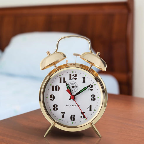 AcuRite Vintage Twin Bell Alarm Clock, Model 15605