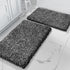 Yimobra Fluffy Bath Rug Set - Shaggy Non-Slip Bathroom Rugs, Machine Washable, 24x17+32x20 Inches, Black and White