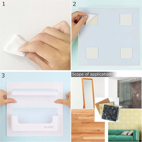 Bedside Shelf Accessories Organizer - Wall Mount Self Stick On for Glasses, Remote, Earphone, Cell Phone Charger,