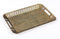 generic Sturdy 16" Rectangular Decorative Metal Serving Tray - Champagne Gold with Filigree