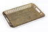 generic Sturdy 16" Rectangular Decorative Metal Serving Tray - Champagne Gold with Filigree
