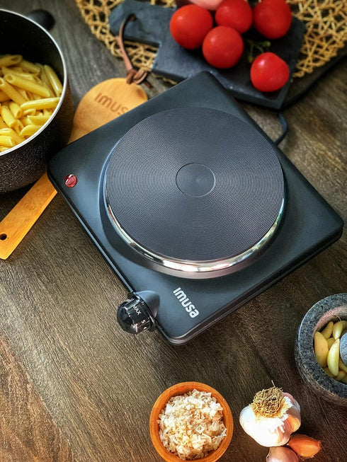 IMUSA Single Electric Hot Plate, Cast Iron Plate for Cooking or Heating, Electric Burner