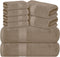 Avalon Towels Luxury 8 Piece Beige Towels Set, 2 Bath Towels, 2