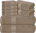 Avalon Towels Luxury 8 Piece Beige Towels Set, 2 Bath Towels, 2