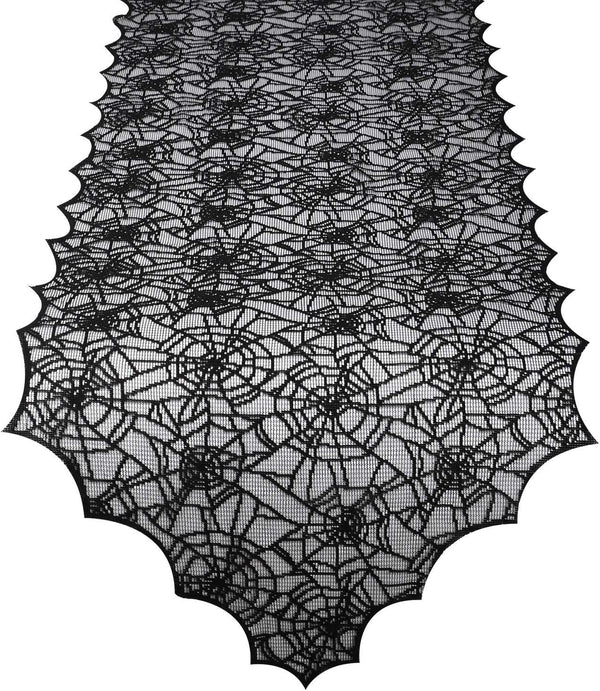 ibohr Halloween Table Runner with Spider Web Lace, Festival Table Decoration for Parties, 18 X 72 Inch