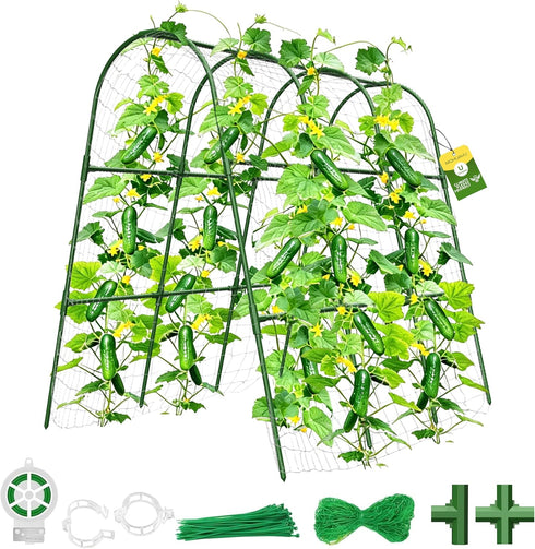 Cucumber Trellis for Raised Bed,U-Shape Garden Trellis for Climbing Plants Outdoor, Metal