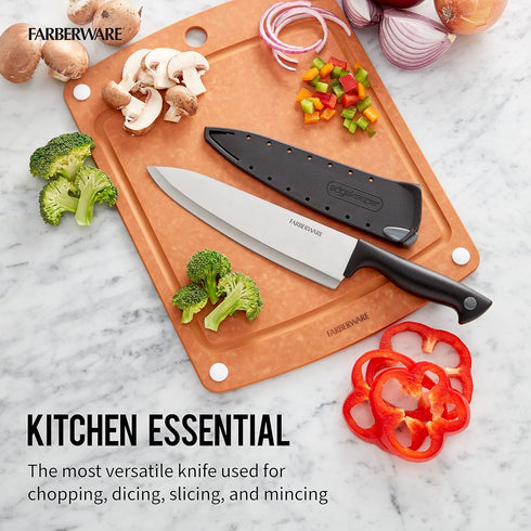 Farberware Edgekeeper 8-Inch Chef Knife - Self-Sharpening High Carbon-Stainless Steel Kitchen Knife