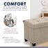 600 LB, 12 16 12, Ornavo Home Storage Ottoman Small Rectangle Ottoman with Legs, Foot Rest Stool Seat, Load up
