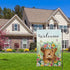 Welcome Spring Garden Flag 12x18 Inch Burlap Double Sided Vertical Highland Cow Farmhouse Outdoor Decor