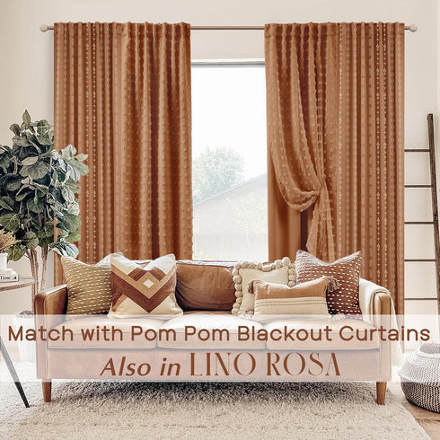84 Inch Set 2 Terracotta Boho Blackout Curtains Long for Bedroom Living Room, Rust Burnt Orange Floral Decorative