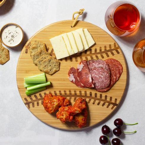 Totally Bamboo Baseball Shaped Bamboo Wood Cutting Board and Charcuterie Board, Great Gift for Baseball Fans