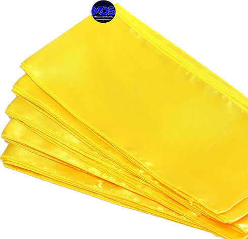 MDS Satin Chair Sashes Pack of 50 PCS, Charmeuse Sateen Dining Chair Bows, Yellow, 7 x 108 Inch for Wedding Party