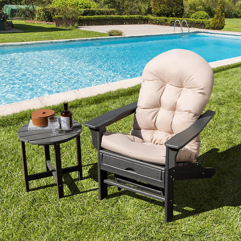 49" 23" 5" 1) Giantex Patio Adirondack Chair Cushion - x High Back Rocking Chair Cushion w/Fixing Straps, Durable