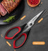 Astercook Heavy Duty Kitchen Shears with Ergonomic Handle, Serrated Blade for Poultry, Herbs, Vegetables