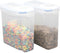 Basicwise Large BPA-Free Plastic Food Cereal Containers, Airtight Spout Lid Set of