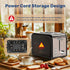 YSSOA Stainless Steel Toaster 2 Slice, Extra Wide Slot, Removable Crumb Tray, 6 Shade Settings, Compact Oven, Black