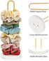 Mkono Scrunchies Holder Stand, Gold White Metal Organizer for Hair Accessories, Holds 25 - 35 Scrunchies, Modern