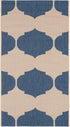 SAFAVIEH Courtyard Collection Accent Rug, 2' x 3'7", Beige & Blue, Non-Shedding, Indoor/Outdoor Washable Rug