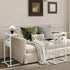 LET501W C Shaped End Table, Side Table for Sofa, Small TV Tray, Couch Table with Storage Bag for Small Space, Living