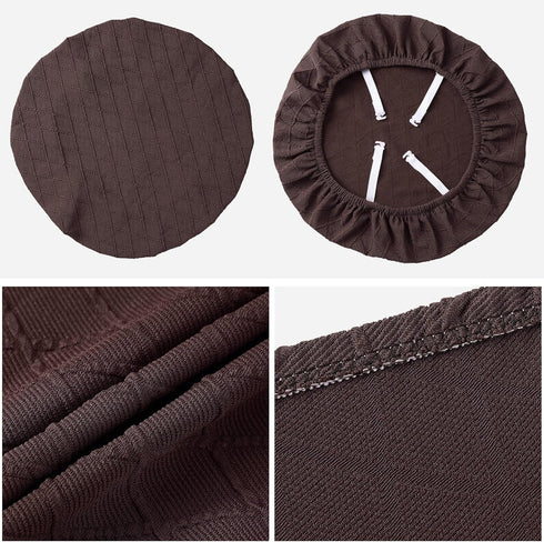 Stretch Chair Seat Covers 4 PCS, Removable Washable Anti-Dust Dining Room Slipcovers, Chocolate