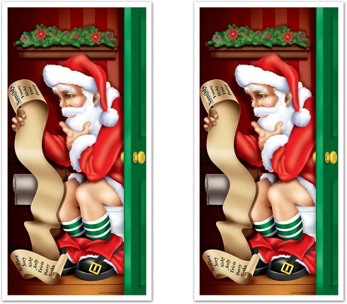 Beistle Santa Restroom Door Cover - Pack of 2