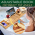 SereneLife Luxury Bamboo Bathtub Caddy Tray, Adjustable Wood Organizer with Wine Holder and Phone Slot