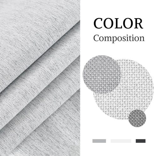 Windows,Grommet 2 52" 54" Jubilantex Light Grey Linen Full Blackout Curtains for Bedroom Burlap Style Light Blocking