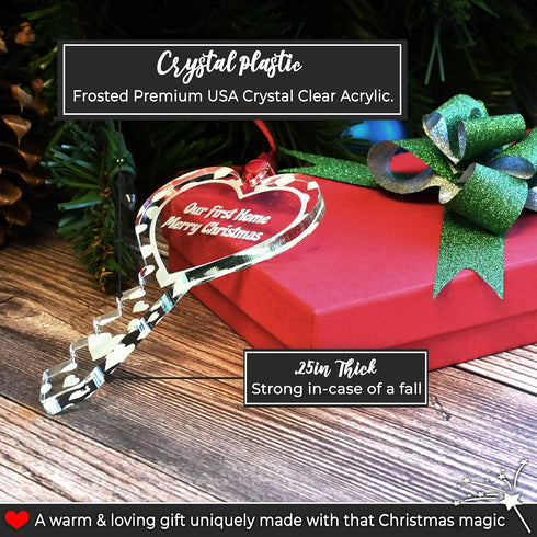 Personalized 2025 New Home Christmas Ornament Gift Box - Key Shape First House Customized Shatterproof Acrylic