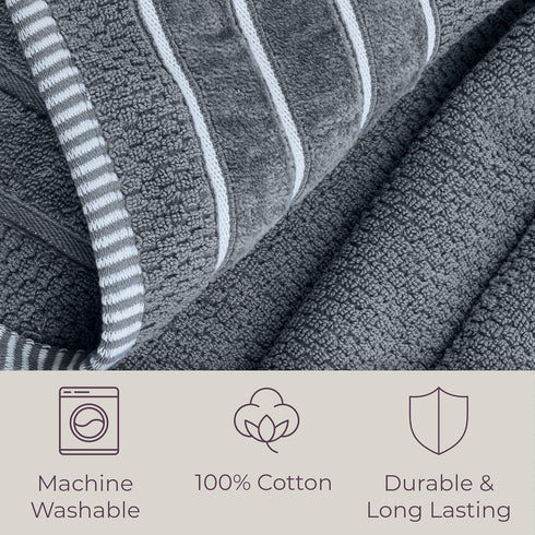 Set 100% 6 Set 2 2 2 Luxury Cotton Towel - Rice Weave Egyptian Cotton Piece with Bath Towels, Hand Towels