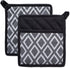 DII Kitchen Essentials, Black & White Diamond Collection Potholder Set, 2 Piece