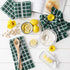 DII Basic Terry Collection Windowpane Dishtowel Set, 4 Piece, 16x26, Dark Green Check