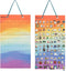 PACMAXI Hanging Brooch Pin Organizer - Display Pins Storage Case Holds Up to 96 Pins (S-96 Slots, Colorful)