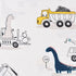 J-pinno Cozy Set 100% Set Dinosaur Construction Work Digger Cars Vehicle Cute Fun Twin Sheet for Kids Girls Children