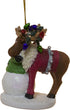 Moose with Snowman and Lights Christmas/Everyday Ornament for Holiday Decor