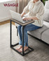 ULET353B02 VASAGLE C-Shaped End Table, Side Table for Sofa, Couch Table with Metal Frame, Small TV Tray Table