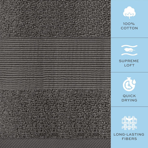 Set 12x12 [12 Pack, White Classic Resort Collection Soft Washcloth Face & Body Towel | Luxury Hotel Plush & Absorbent