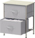 2 Simple Houseware Tier Night Stands Dresser for Bedroom Organizer Drawer Storage Tower, Grey