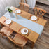 Handmade Soft Faux Linen Table Runner, 12 x 36 Inch, Light Blue, Eco-Friendly Fabric