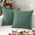 Kevin Textile Dark Green and Beige Farmhouse Striped Patchwork Linen Decorative Throw