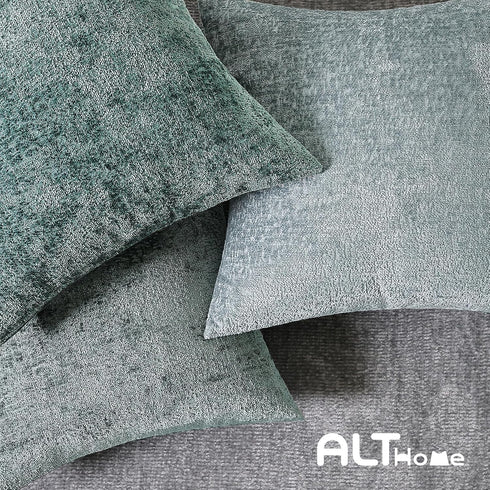 Set 2 Cozy 16x16, Chenille Throw Pillow Covers of Decorative Textured Solid Accent Pillow Cases, Soft Neutral Home