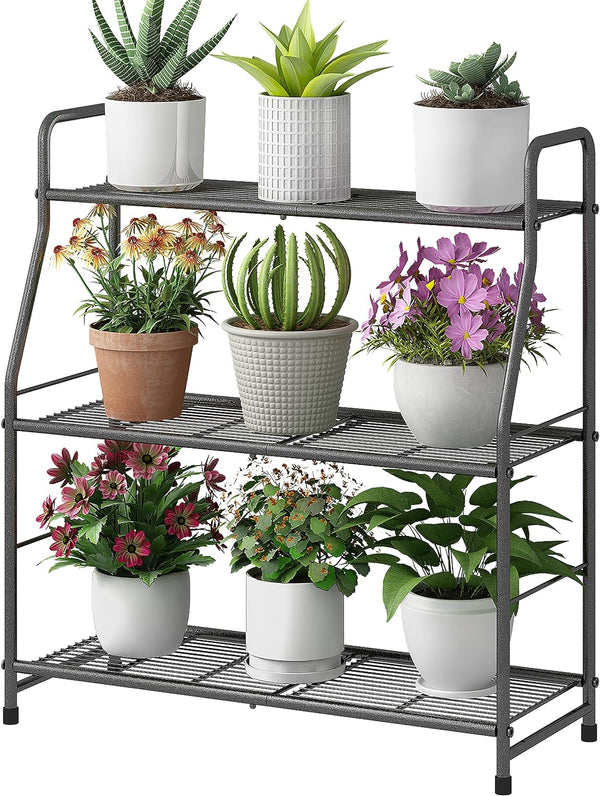 Simple Trending Plant Stand Outdoor Indoor 3 Tier Metal Waterproof Plant Shelf