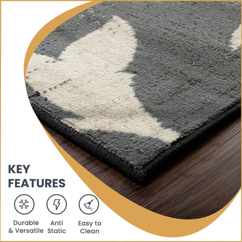 Superior Indoor Area Rug, Jute Backed, Modern Floral Patchwork Decor, 2' x 3', Perfect for Entryway, Office,