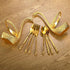 14 Pack Swan Base Holder with Coffee Spoons & Forks, Gold Dessert Flatware Set for Mixing, Stirring, Serving